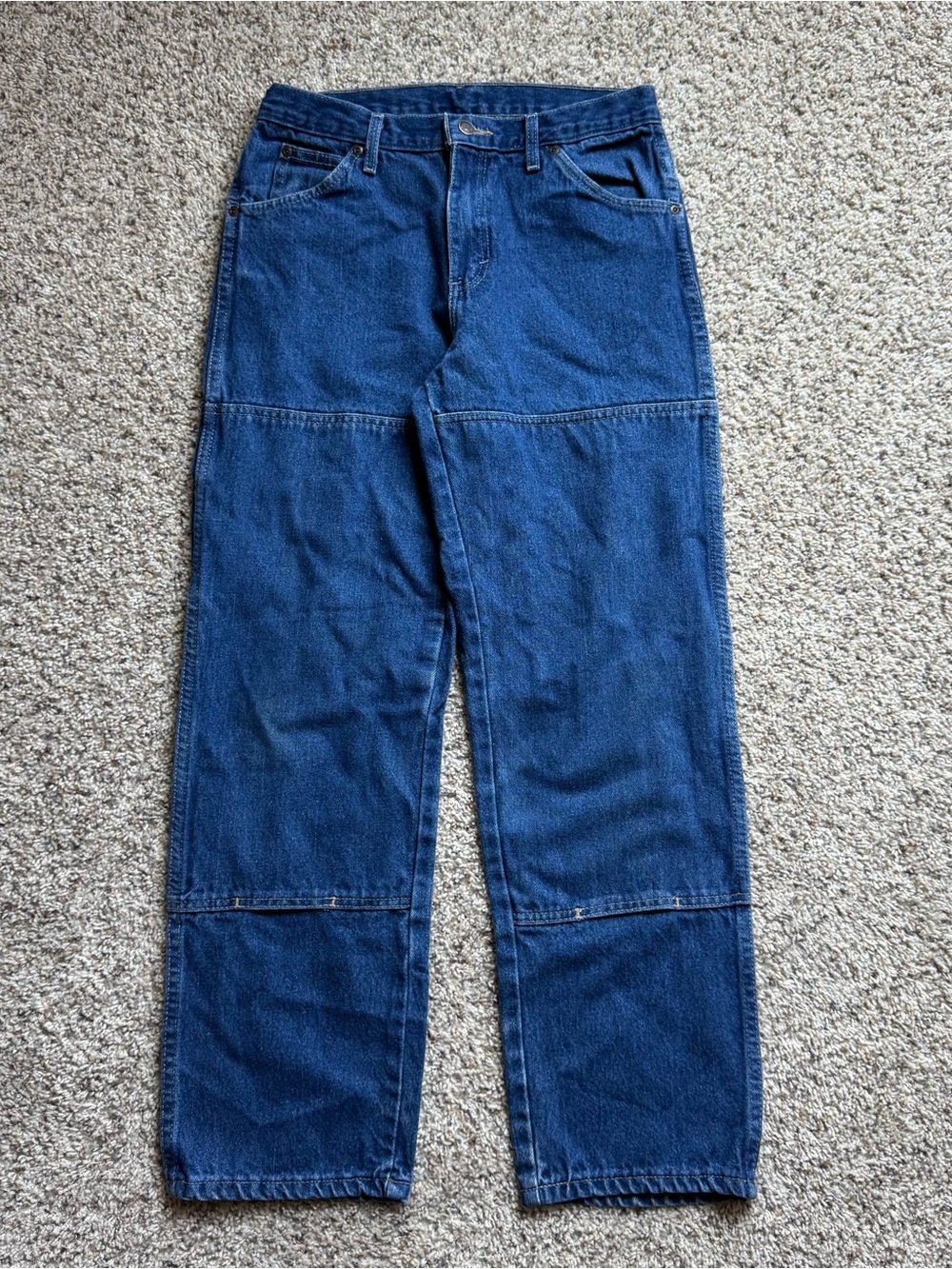 Dickies Men's Jeans 30x30 Blue Denim Carpenter Workhorse Double Knee Relaxed Fit
